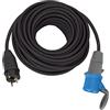 Brennenstuhl Cavo adattatore/adattatore CEE con spina di protezione e attacco CEE (cavo da 25 m in nero, H07RN-F 3G2,5, 230 V/16 A, uso costante in esterni IP44, Made in Germany)