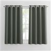 PONY DANCE Tenda Oscurante da Interno Tende Cameretta Bambini Termiche Corte con Anelli Curtains per Salotto Eleganti 2 Pezzi L 140 x A 145 cm, Verde Grigiastro