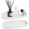 FENGQQKJ 2 vassoi da bagno, in silicone, con motivo marmo, ovale, per gioielli, per bagno, cucina, lavabo, piano di lavoro