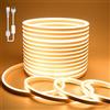 BAGZY Striscia LED Neon 50 Metri Tubo LED Flessibile Esterno Impermeabile Luminosa 220V IP65 120 LED/M Corda Stringa Lampada con Alimentatore di rete e Controller,per Camera da Letto(Giallo)