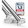HoFactory MEISENBERG Bastone Tenda Estensibile 70-120cm, Argento, Ø 25 mm, Bastoni per Tende a Pressione per Finestre, Doccia, Terrazza e Parete Divisoria