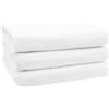 ZOLLNER Set di 3 teli doccia 70x140 cm - asciugamani assorbenti - bianco - con gancetto - lavabili a 95°C - cotone - qualità d'albergo