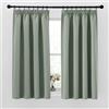 PONY DANCE Tenda Termica Isolante Freddo Corte per Finestre Cucina Tende Oscuranti per Interni con Fettuccia Curtains Cameretta Bimba 2 Pezzi 140x160 CM, Verde Salvia