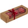 BLUECHOLON Set di 3 Candele a Forma di Rosa Rossa - Decorative Rose Rosse in Scatola Regalo