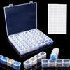 Bavooty Scatola con Scomparti,Scatoline Portaoggetti Sistemabili,Scatole Portaoggetti in Plastica,Contenitori Trasparenti,Casella Organizer Jewelry Portatile,Plastica Mini Contenitori Trasparenti,56 Scomparti