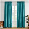 PONY DANCE Tende Oscuranti per Interni 2 Pezzi 140x245 CM Decorazione Tenda Termica per Salotto Eleganti Curtains Camera da Letto con Fettuccia, Blu Pavone