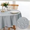 DWCN Tovaglia Rotonda 180 cm, Antimacchia Tovaglie Lavabile,Impermeabile Protezione Decorazione per Compleanno, Sala Pranzo, Esterni Giardino, Feste Matrimoni, Capodanno, Natalizia, Grigio Argento