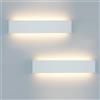 KICAAO 2 Pezzi Lampada Interno LED moderne Applique da Parete Illuminazione Luce Alluminio 40cm 16W per Casa Soggiorno Camera da Letto Scale, 3000K Bianco Caldo