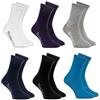 Rainbow Socks -Ragazza e Ragazzo - Calze in Cotone - 6 Paia - Bianco Viola Grigrio Blu Marino Nero Jeans - Tamaño 30-35