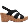 Clarks Giselle Beach, Sandali con zeppa Donna, Black Nubuck, 39.5 EU