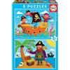 Educa - Puzzle Pirati 2x20 Pezzi (17149)