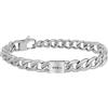 Breil, Collezione Logomania, Bracciale Uomo in Acciaio Specchiato con Catena Groumette e Logo, Pratica Chiusura a Moschettone, Idee Regalo Uomo, Lunghezza Regolabile 17-22 cm, Silver