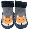 LCH Bambino Bambina Bambini Inverno Pantofola Calzini Anti-scivolo Blu Rigato Volpe 3-24 Mesi - Blu, 9-18M