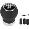 JNNJ Pomello Del Cambio Dell'auto Universale, Adattatore Del Pomello Del Cambio in Pelle, Manuale Universale Pomello Cambiamento Shifter Auto Con 3 Adattatori, Per Manuale Dell'auto(5-Velocità)