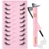 Sixstarhair Ciglia Finte con colla Cat Eye False Lashes Kit Mezze Ciglia Finte dall'aspetto Naturale 10 Paia Half Lashes Cateye Corner Eyelashes