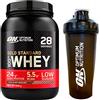 Optimum Nutrition Gold Standard 100% Whey Proteine in Polvere con Aminoacidi Cioccolato alle Nocciole 896g 28 Porzioni + Shaker