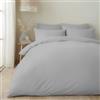 Appletree Set copripiumino king size (230 x 220 cm), colore grigio chiaro, in 100% cotone, morbido e lussuoso, stile da hotel in grigio