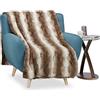 Relaxdays Coperta Pelosa in Pelliccia Sintetica, Plaid per Divano & Letto, Morbida, Matrimoniale, 150x200 cm, Marrone