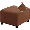 AQIGR Copripouf Quadrato 40 x 40/50 x 50/60x60/ 90x90 con Elastico,Copri Poggiapiedi Morbido Jacquard Fodere per Pouf Rettangolari Elasticizzati per Pouf Rimovibili per Soggiorno Camera da Letto