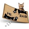 ElbFuchs Zerbino in Cocco 60x40 cm | Gatto | Extra Resistente e Antiscivolo | Tappeto Interno Divertente | Zerbino Esterno Ingresso Originale