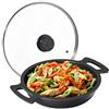 Relaxdays Padella, Antiaderente, con Coperchio, Fornello & Grill, Alluminio, Casseruola Bistecchiera, D 28 cm, Antracite