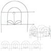 Relaxdays Recinzione da Giardino, Set 5 Pareti per Cortile, Recinto Decorativo, Metallo, Design Antico, 34,5x245, Verde