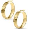 Amberta Orecchini a Cerchio Spessi in Argento Sterling 925 da Donna: Orecchini Donna Cerchi Oro Spessi Intagliati 20 mm