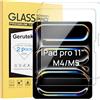 Gerutek 2 Pezzi Pellicola Protettiva per iPad Pro 11 Pollici M5/M4 (2025/2024), [Ultra Trasparente][Antigraffio][Senza Bolle][Durezza 9H] Vetro Temperato per iPad Pro 11