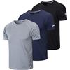 Gaiatiger 3 Pezzi Magliette Uomo Maglia Running Uomo Maglia Tecnica Uomo Maglietta Uomo Manica Corta Asciugatura Rapida Fitness Sport T-Shirt (520) Black Gray Green-XL