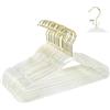 WJWSKI Grucce Appendiabiti,Grucce Salvaspazio Grucce Appendiabiti Plastica,Gancio Oro con Rotazione a 360 Gradi Grucce，Bella con Piccole Paillettes Gruccie（trasparente）