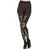 W WIDMANN MILANO Party Fashion Widmann 29349 - Collant Steampunk, 50 denari, nero con ingranaggi dorati, feste a tema, carnevale