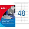 APLI 10066 - Etichette, 20 fogli, argento