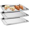 CYEER Teglia Rettangolare In Acciaio Inox 30 x 40 cm, Per Pizza, Baklava Tepsisi, Lavabile In Lavastoviglie