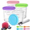 DAZZTIME Contenitori per Gelato,Contenitore Creami per macchina da gelato Ninja Creami,4 Pezzi Accessori gelatiera serie,per serie NC501 NC500 680ML,Contenitori per Gelato con Coperchio,senza BPA.