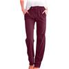 LRMQS Pantaloni casual da donna in lino 2024 primavera coulisse elastico in vita pantaloni con tasche lounge moda abbigliamento vacanza, Z2_marrone, L