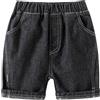 Happy Cherry Bambini Jeans Corti Pantaloncini Strappati vestibilità Comoda Ragazzi Pantaloncini in Denim Comodi Moda Nero Shorts Traspirante, 4-5 Anni