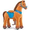 PonyCycle Essenziale Modello E Cavallo che Cammina Pony Cavalcabile con Ruote(con Freno/Taglia 4 per 4-7 Anni) Giocattoli 4 Ruote Cavallo a Dondolo per Bambini Cavallo Marrone- E437