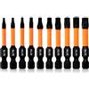 Hilpaty Set di 10 Inserti Avvitatore Torx T8 T9 T10 T15 T20 T25 T27 T30 T35 T40, Bit di Cacciavite Magnetico Impulsi, Lunghezza 50mm e Codolo Esagonale 1/4