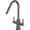 Bristan CSH EFSNK GM Cashew Easyfit - Miscelatore monoblocco per lavello, doppia leva, colore: grigio canna di fucile