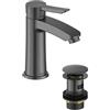 Bristan APE ES BAS GM Apelo Eco Start Miscelatore Lavabo con Piletta Clicker, Grigio Canna di Fucile