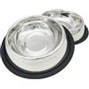 BPS BUENA PET SHOP BPS® - 2 ciotole per cibo e acqua, in acciaio inox, per cani, gatti e animali domestici, 3 misure disponibili (15,5 cm, 18 cm, 19 cm di diametro), BPS-5501, BPS-5502, BPS-5503, 15,5 cm