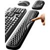 Vaydeer Pompone Tastiera e mouse in mousse a memoria Kit di Pompone anti-scivolante, Pad polso per computer e computer portatile Proteggi il polso - Nero
