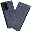 XINNI Cover per TCL 505 Custodia, Retrò Flip Magnetica Pelle PU/TPU Portafoglio, Blu