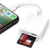 Oblinple Lettore di Schede SD per iPhone iPad, Lightning Micro SD Card Reader con Memoria SD TF Stazione di Ricarica, Adattatore Scheda per Registratore Fotocamera Audio Drone Registratore di Guida