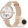 SoPrii Smartwatch Donna Chiamate Bluetooth, 1.19 HD Smart Watch Orologio con Cardiofrequenzimetro SpO2 Sonno Fisiologia Femminile IP68 Messaggi 100 modalità Sportive iOS Android Oro Rosa Regalo