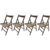 HOMEGARDENBEACH SET DA 4 Sedie Pieghevoli in Legno Made in Italy (Noce)