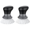MR.SIGA Spazzola per piatti con manico ergonomico, Spazzola lavapiatti per piatti, pentole, padelle per la pulizia della cucina, Grigio, 2 pezzi