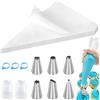 Soodyoow 100 Pezzi sac à Poche, sac à Poche USA e Getta, sac a Poche Professionali, Set Pasticceria, 6 Beccucci, 2 Adattatori, 3 Cinturini per Sigillatura a Tenuta, Perfetti per Decorare Torte e Bisco