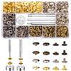Ewwtrey 120 Set Bottoni a Pressione Metallo, 12,5 mm Bottoni Automatici a Pressione, con 4 Strumenti di Installazione, Bottone a Pressione per Cucire Vestiti, Giacche, Borse in Pelle