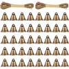 TTYSHIP® 40 Pezzi Campanelli in Bronzo Piccoli Vintage, Campanellini con 2 Corda di Canapa, Campanellini Natalizi, Vintage Piccola Campana per Fare Campanelli Eolici